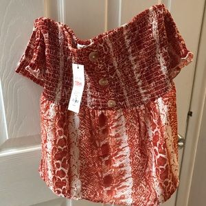 Off the shoulder snakeskin top